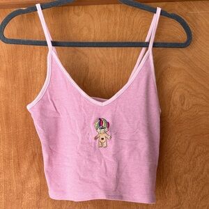 Pink Women's Top with Embroidered Design